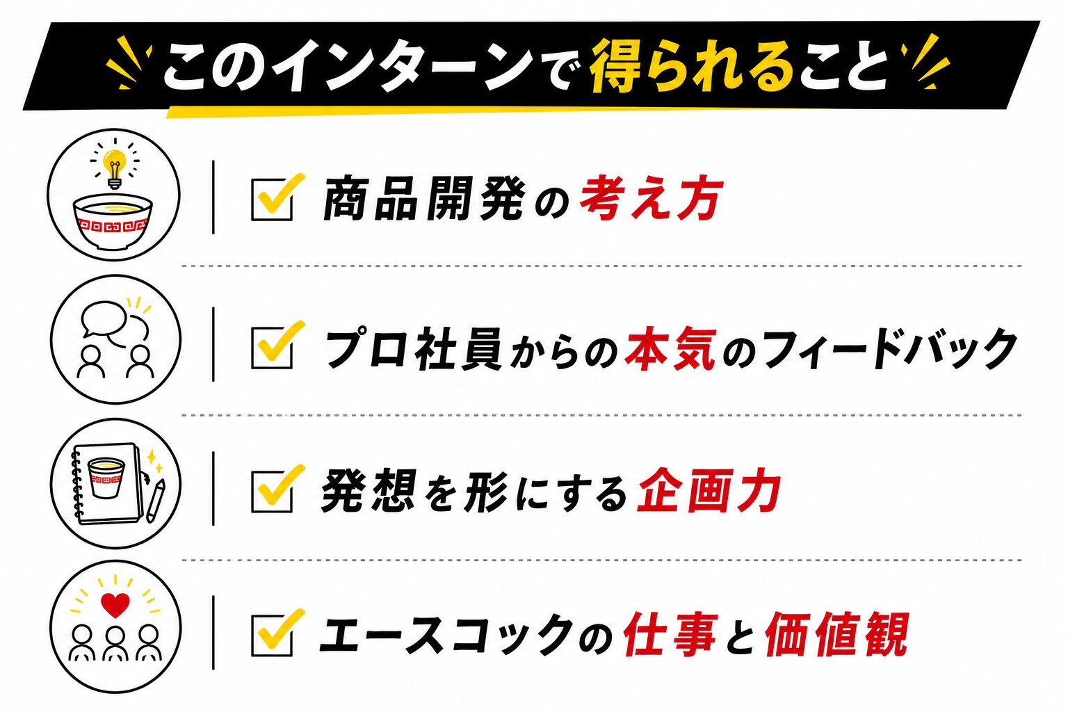 このインターンで得られること